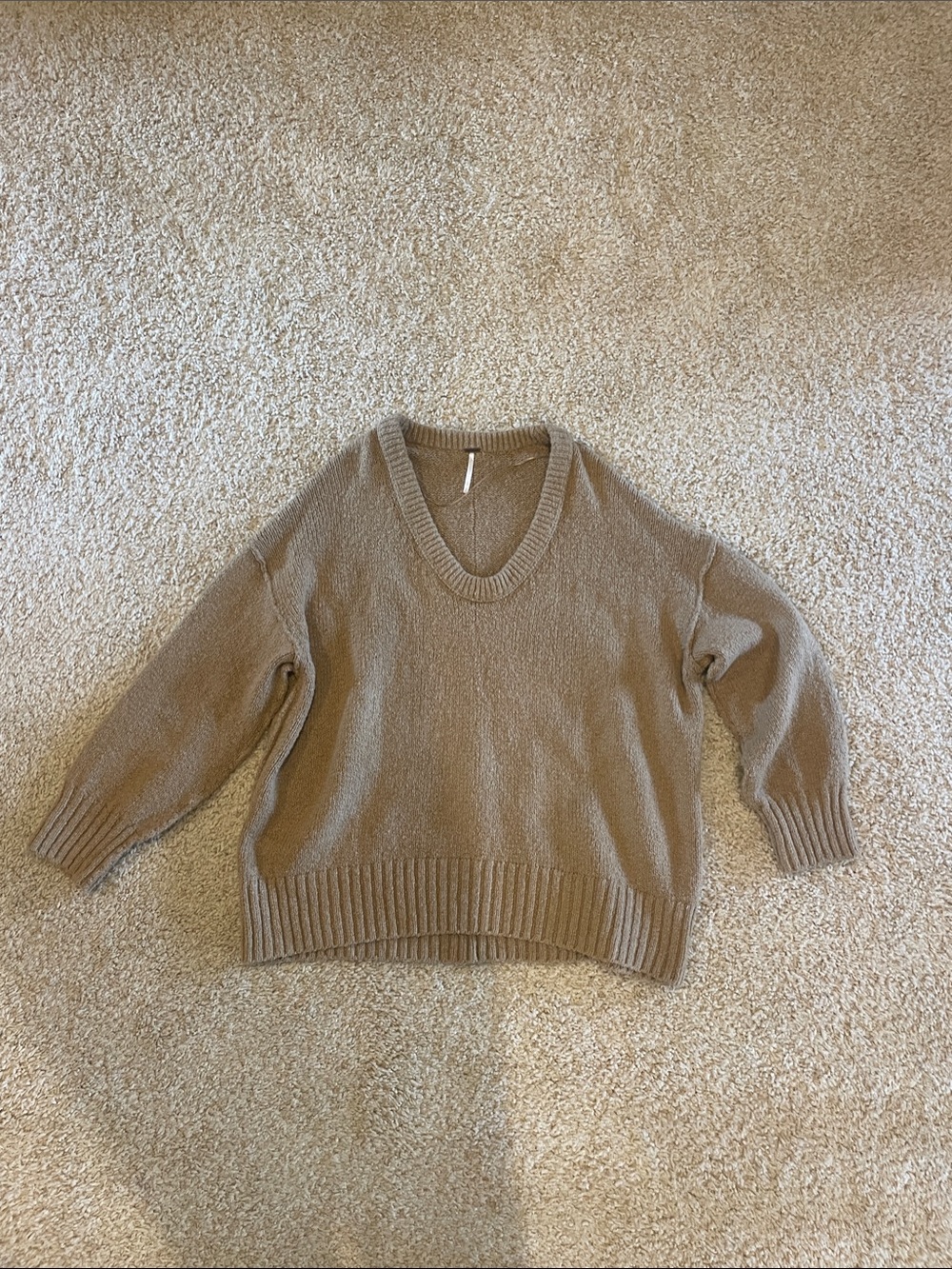 Women’s V-Neck Cozy Knit Sweater - Taupe Free People